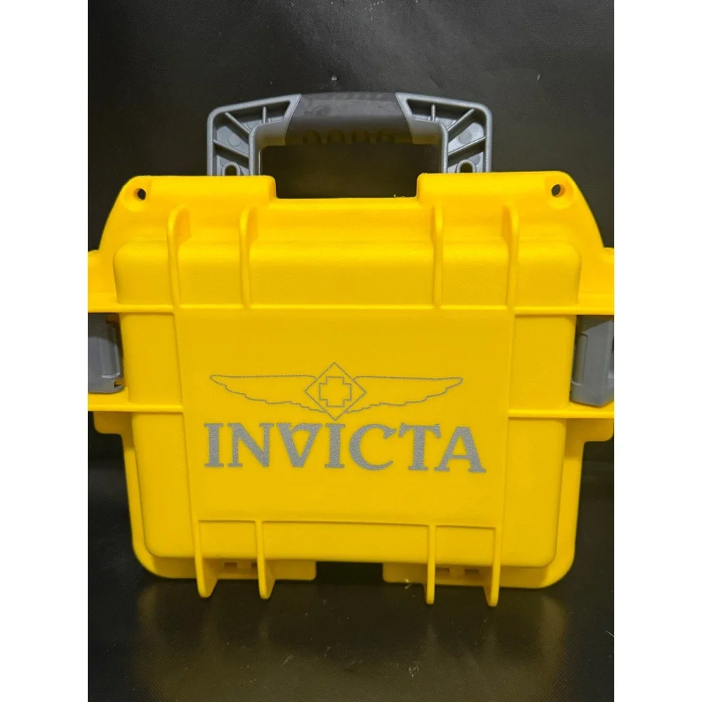 Invicta Yellow Hard Case Watch Box‎ Storage Protective Travel